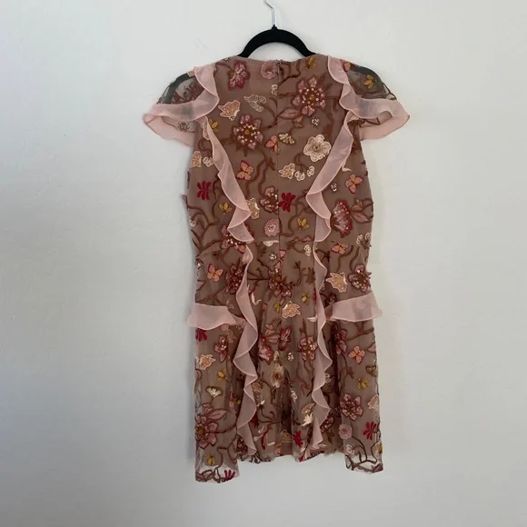 Botanic Butterflies Butterfly Bug Sequin Flutter Coquette Trendy Hip Mini Dress - Picture 9 of 13